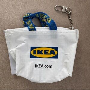 IKEA Knölig Mini Shopping Bag Keychain Key Ring Charm White Japan Exclusive New